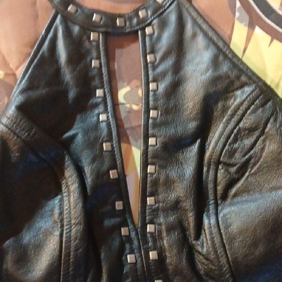 NWT Harley-Davidson Black Leather Halter Top - Picture 10 of 12